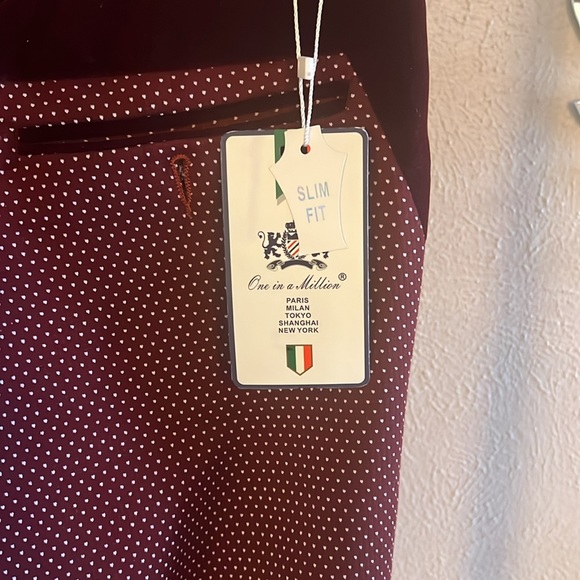 Men burgundy trousers - Picture 4 of 4